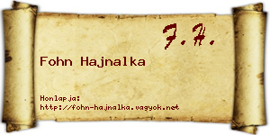 Fohn Hajnalka névjegykártya